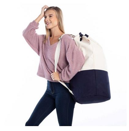Personalized Laundry Duffel Navy, Gray,Natural, Pink or Black  Home & Garden > Household Supplies > Laundry Supplies > Laundry Baskets